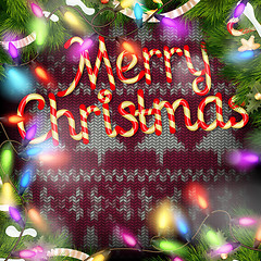 Image showing Knitted Christmas background. EPS 10