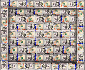 Image showing Frame from the dollars on the dollar background