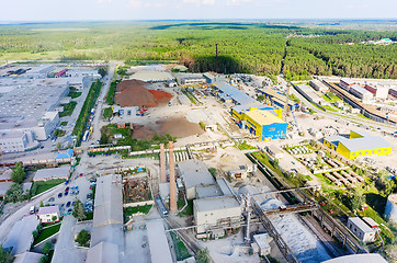 Image showing Bird\'s eye view on plant of construction materials