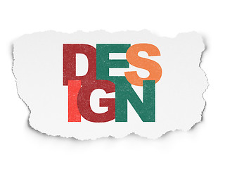 Image showing Marketing concept: Design on Torn Paper background