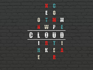 Image showing Cloud technology concept: word Cloud in solving Crossword Puzzle