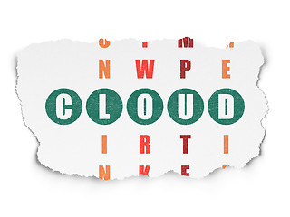 Image showing Cloud technology concept: word Cloud in solving Crossword Puzzle