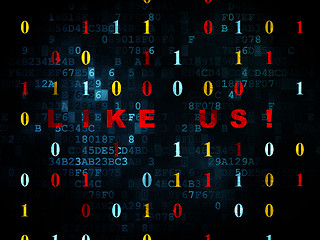 Image showing Social network concept: Like us! on Digital background