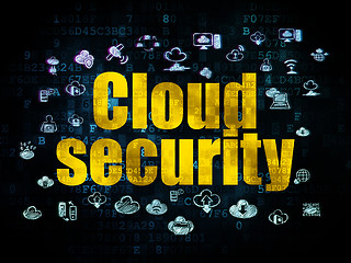 Image showing Cloud networking concept: Cloud Security on Digital background