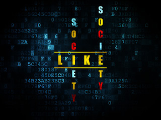Image showing Social media concept: word Like in solving Crossword Puzzle