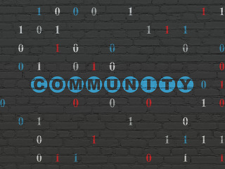 Image showing Social media concept: Community on wall background