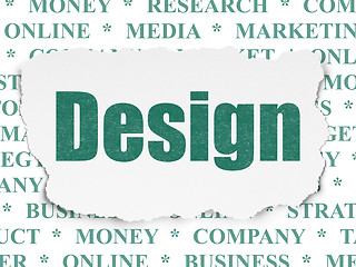 Image showing Marketing concept: Design on Torn Paper background