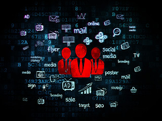 Image showing Advertising concept: Business People on Digital background