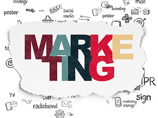 Image showing Marketing concept: Marketing on Torn Paper background