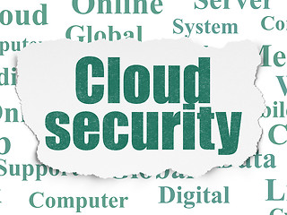 Image showing Cloud computing concept: Cloud Security on Torn Paper background