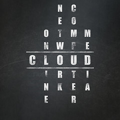 Image showing Cloud networking concept: word Cloud in solving Crossword Puzzle