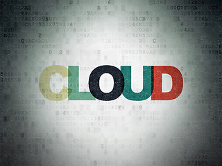 Image showing Cloud technology concept: Cloud on Digital Paper background