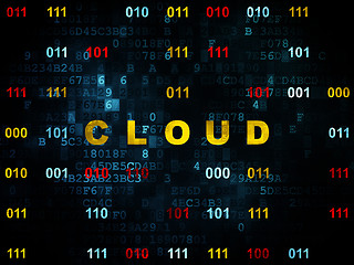 Image showing Cloud computing concept: Cloud on Digital background
