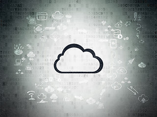 Image showing Cloud networking concept: Cloud on Digital Paper background