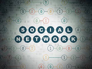 Image showing Social media concept: Social Network on Digital Paper background