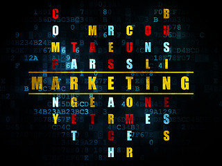 Image showing Marketing concept: word Marketing in solving Crossword Puzzle