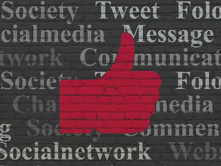 Image showing Social media concept: Thumb Up on wall background