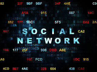 Image showing Social network concept: Social Network on Digital background