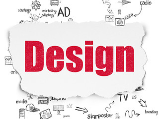 Image showing Advertising concept: Design on Torn Paper background