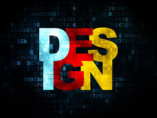 Image showing Advertising concept: Design on Digital background