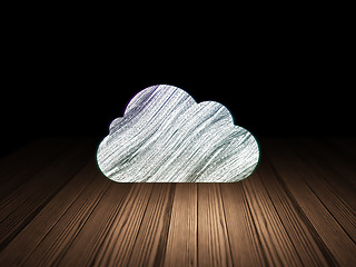 Image showing Cloud technology concept: Cloud in grunge dark room