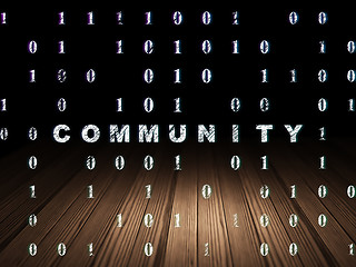 Image showing Social media concept: Community in grunge dark room