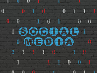 Image showing Social media concept: Social Media on wall background