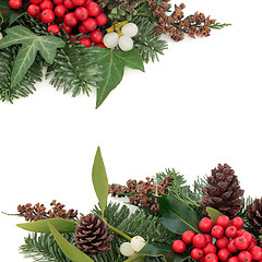 Image showing Holly Ivy and Mistletoe Border