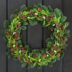 Image showing Traditional Winter Wreath