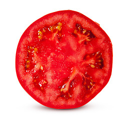 Image showing One half juicy red tomato