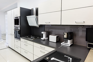 Image showing Modern hi-tek kitchen, clean interior design