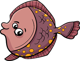 Image showing flounder fish cartoon illustration