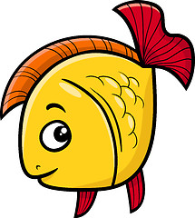 Image showing golden fish cartoon illustration