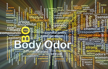 Image showing Body odor background concept glowing