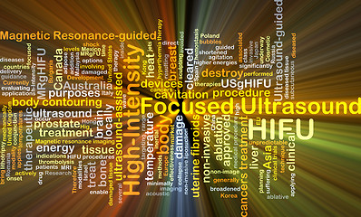 Image showing High-intensity focused ultrasound HIFU background concept glowin