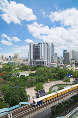 Image showing Growth along railway lines in Bangkok