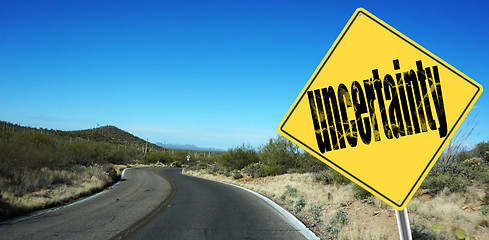 Image showing Uncertainty ahead sign