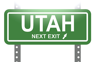 Image showing Utah green sign board isolated 
