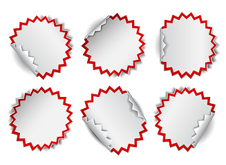 Image showing Set of white round promotional stickers