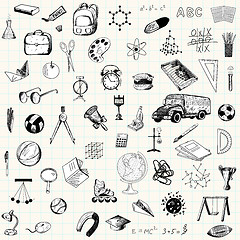 Image showing Set of doodle education icons