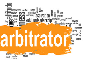 Image showing Arbitrator word cloud with orange banner