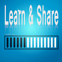 Image showing Learn and Share blue loading bar
