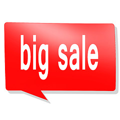 Image showing Big sale word on red speech bubble