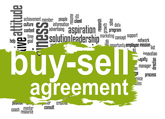 Image showing Buy-sell agreement word cloud with green banner