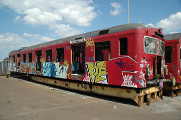 Image showing Graffiti on old train