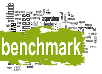 Image showing Benchmark word cloud with green banner