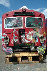 Image showing graffiti on a train