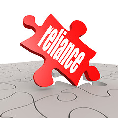 Image showing Reliance word with puzzle background