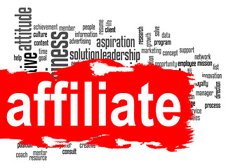 Image showing Affiliate word cloud with red banner