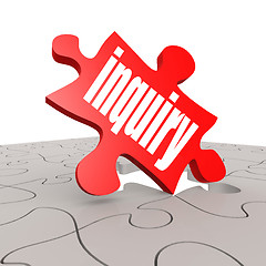 Image showing Inquiry word with puzzle background